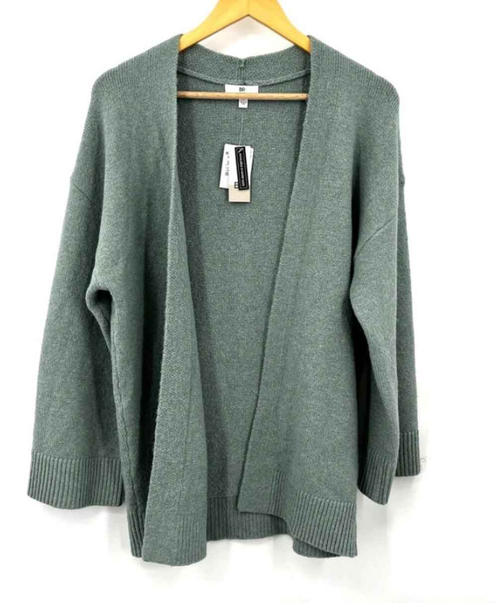 NEW BP. Green Shore Size Small Open front Cardigan Oversized Cozy ribbed cuff